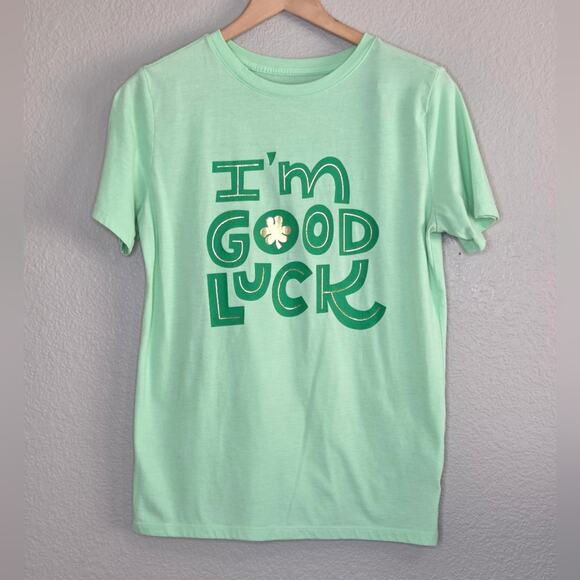 St Patrick's Day Pastel Green I'm Good Luck Leprechaun Clover T-shirt - Picture 10 of 10